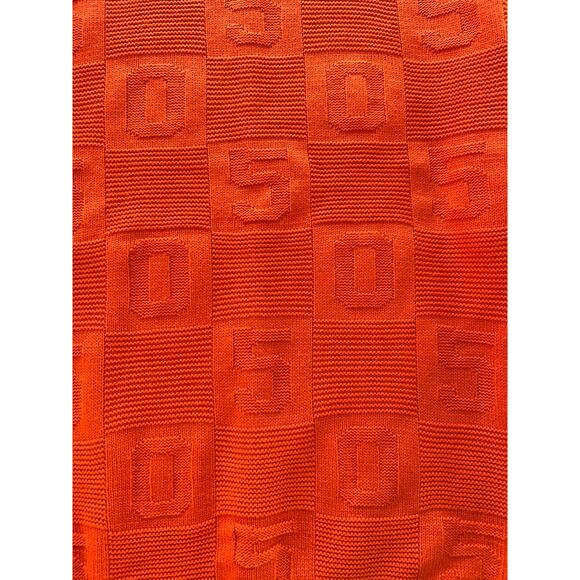 GORICH Orange Knit Sweater Size XXL Unique 5 0 Pattern Turtle Neck Oversized - Picture 9 of 9